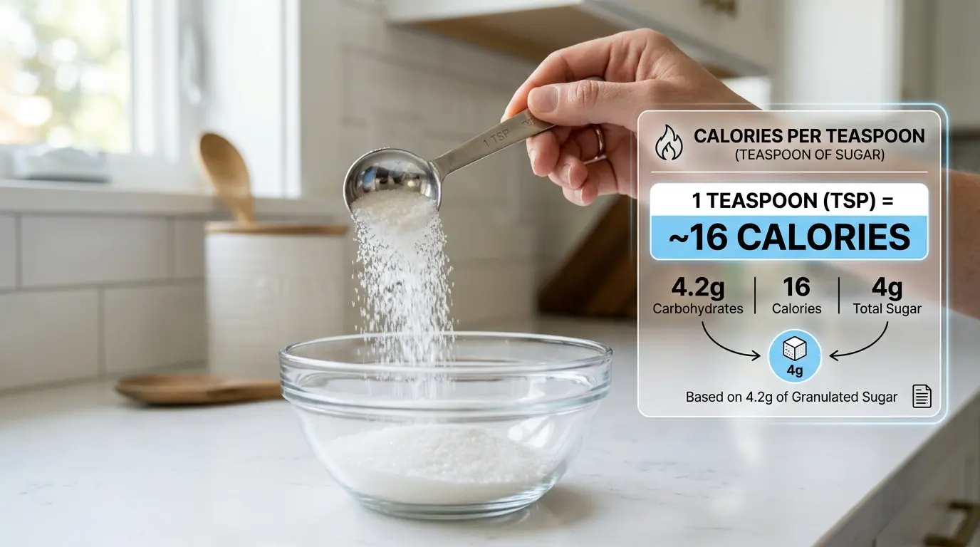 Calories in teaspoon vs tablespoon of sugar