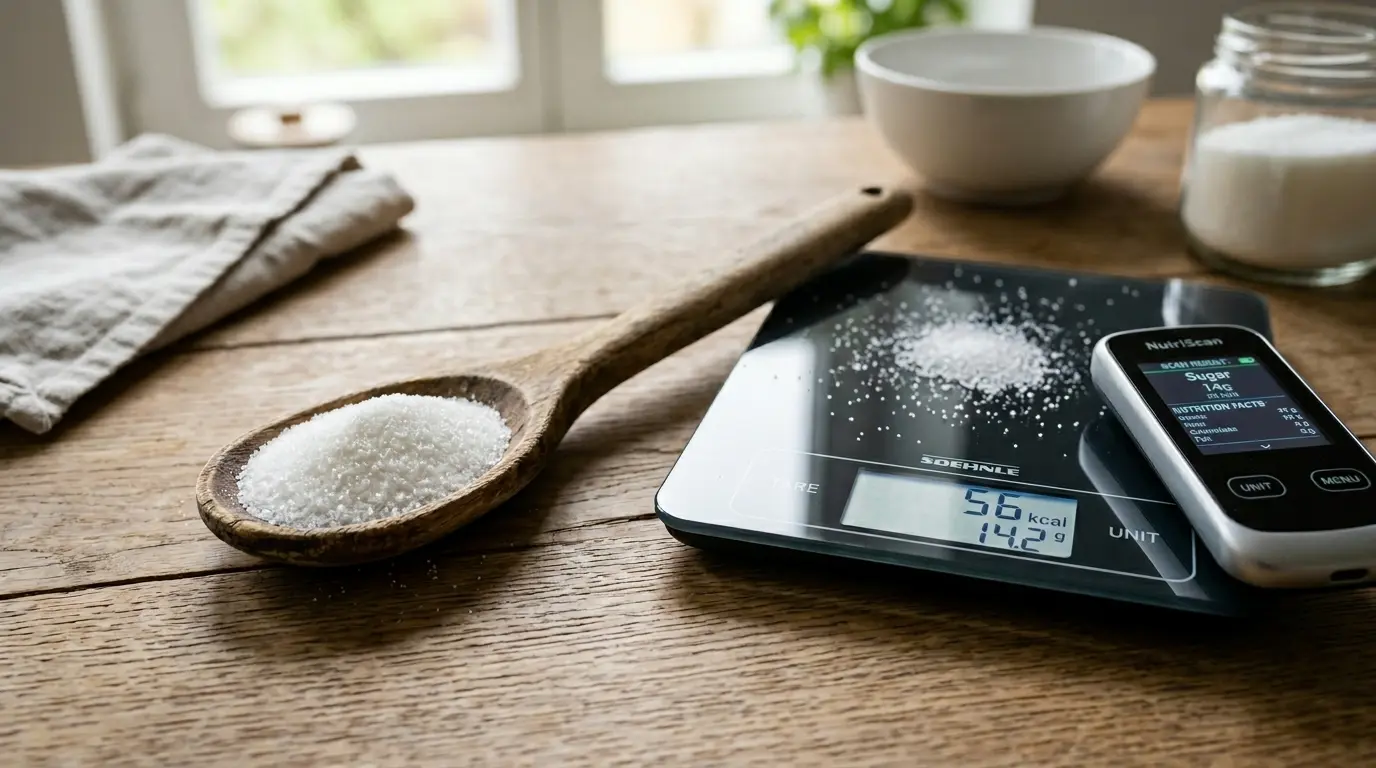 How many calories are in a spoon of sugar?